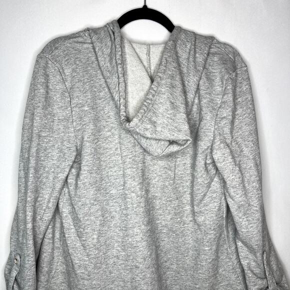 Democracy Artisan Crafted Cardigan Gray Open Front Crochet Accent Women's Size M - Picture 7 of 12